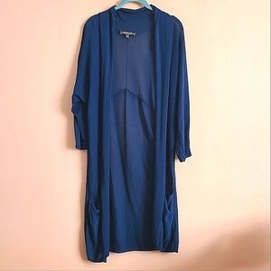Melanie Lyne Deep Blue Lightweight Duster Cardigan – Size L